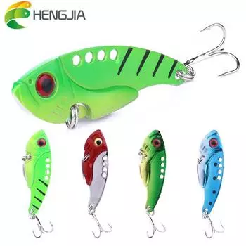 Металлические приманки VIB 5,5 см, 11 г, яркая вибрационная ложка, приманка для рыбалки, искусственная твердая приманка для окуня, приманка для цикад, приманка VIB, 3D глаза