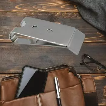 Металлические пряжки для поясного ремня, зажим для ножен, застежка для кармана, крючок для ключей (Серебряный)