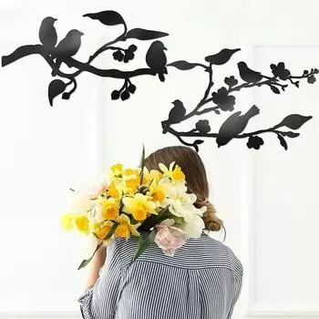 Металлические птицы настенный декор искусство птицы на проволоке металлические птицы настенное искусство настенные наклейки настенный декор металлическая настенная подвеска чёрный