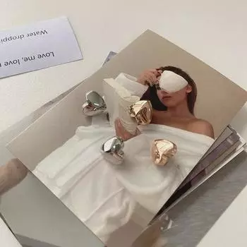 Металлические пуговицы Studio Shiny Heart Gold & Silver для женских рубашек