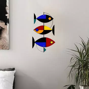 Металлические рыбки Настенное искусство Садовое украшение для забора Наружный декор Модная скульптура Подвесное украшение