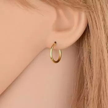 Металлические серьги для девочек и женщин, ювелирные изделия, круг, подарок, простые круглые свадебные модные темпераментные зажимы для ушей, обруч ручной работы 20MM золотистый