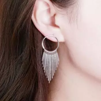 Металлические серьги для женщин с несколькими стержнями и резьбой, преувеличенный дизайн, висячие серьги с кисточками для вечеринок, украшения для ушей в европейском стиле золотой