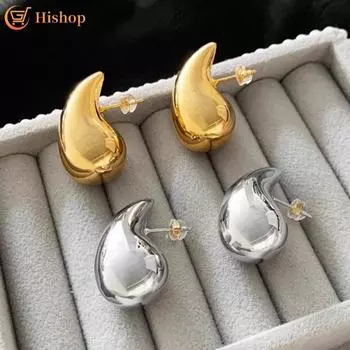 Металлические серьги-гвоздики IF ME для женщин, золотые, серебряные серьги, гипоаллергенные аксессуары, ювелирные изделия Gold