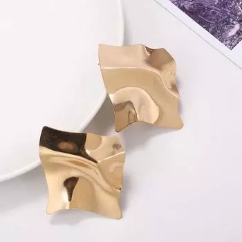 Металлические серьги-подвески, серьги-подвески неправильной формы, серьги-подвески с геометрическим узором для женщин золотой