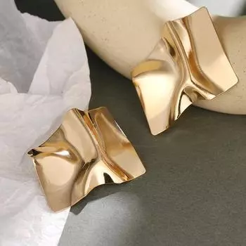 Металлические серьги-подвески, серьги-подвески неправильной формы, серьги-подвески с геометрическим узором для женщин золотой