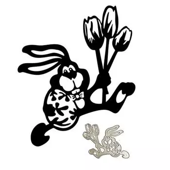 Металлические штампы для резки цветов кролика, сделай сам, ремесло, шаблон для тиснения из углеродистой стали, трафарет для скрапбукинга, форма для высечки карт