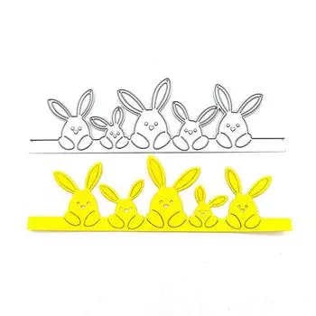 Металлические штампы для резки пять кроликов для пасхальной резки DIY скрапбукинг бумага ремесло тиснение нож форма лезвие штамп для вырубки серебряный