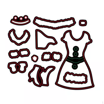 Металлические штампы для резки праздничного женского костюма для праздничного творчества (11 шт.) - Создать потрясающий