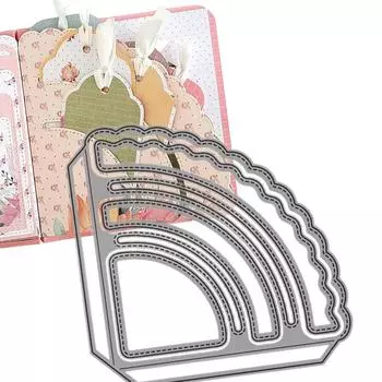 Металлические штампы для резки Вложенный уголок Карманный DIY Скрапбукинг Фотоальбом Декоративное тиснение Бумага Карты Поделки Штамп One Size серебряный