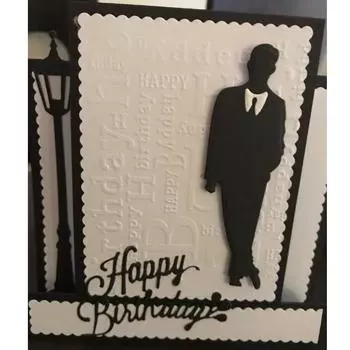 Металлические штампы с днем рождения для мужчин с папками для тиснения для рукоделия, скрапбукинга, бумажного ремесла happy birthday