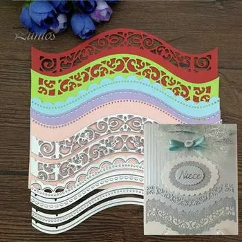 Металлические штампы с волнистой кромкой, DIY Скрапбукинг, бумажные карты, альбом, трафарет серебряный