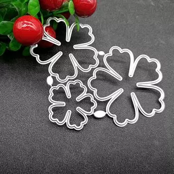 Металлические штампы «три в одном», 5-лепестковые цветочные высечки, формы для украшения, ремесленный нож, пробойники, трафареты для DIY скрапбукинга 1254