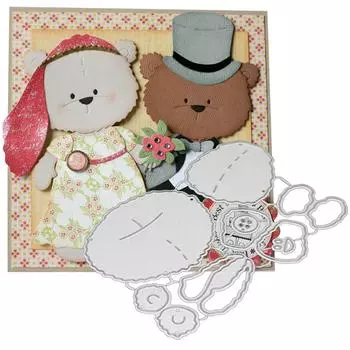 Металлические штампы в форме медведя для самостоятельной резки альбомов для скрапбукинга открытки для тиснения трафарет серебряный