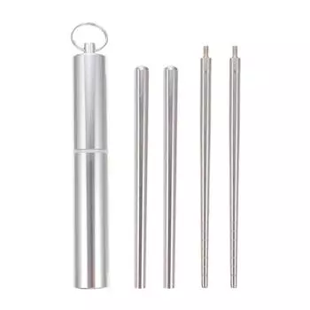 Металлические складные палочки для еды, дорожная сервировочная утварь, столовые приборы для улицы, нержавеющая сталь 304, лаконичный стиль