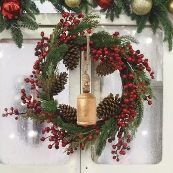 Металлические старинные колокольчики с джутовой веревкой для подвешивания, декоративные коровьи колокольчики, металлические колокольчики с мелодичным звуком для свадеб, вечеринок и рождественских венков M античный бронзовый