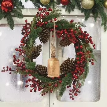 Металлические старинные колокольчики с джутовой веревкой для подвешивания, декоративные коровьи колокольчики, металлические колокольчики с мелодичным звуком для свадеб, вечеринок и рождественских венков S античный бронзовый