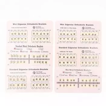 Металлические стоматологические скобки, поддельные брекеты Edgewise, белая накладка с крючком/без крючка, мини/стандартные материалы для стоматологической клиники A3