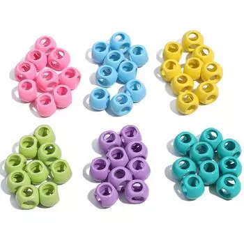 Металлические свободные бусины-разделители с четырьмя отверстиями для изготовления украшений своими руками, браслетов, ожерелий, подвесок розовый