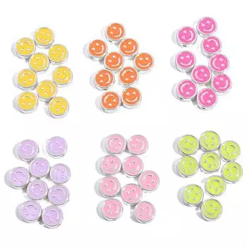 Металлические свободные разделительные бусины Happy Face для изготовления ювелирных изделий своими руками, браслетов, ожерелий, подвесок оранжевый/красный