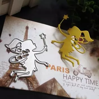 Металлические тисненые штампы для резки DIY Angel Magic Wand Carbon Steel Dies серебряный