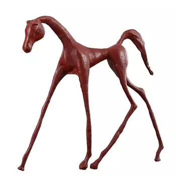 Металлические украшения ручной работы Тонкая лошадь Абстрактная скульптура животного Металлическая статуэтка Декоративные статуэтки Украшения для дома Аксессуары