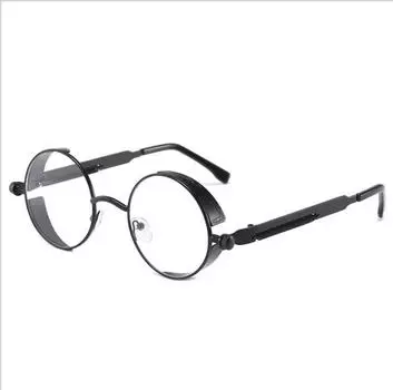 Металлические UV400 винтажные толстые круглые оправы стимпанк очки солнцезащитные очки модные поляризованные Tea Frame коричневый