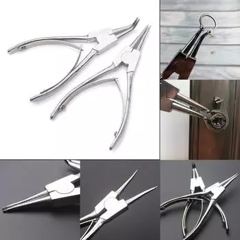 Металлические внутренние изогнутые щипцы для стопорных колец Разборка цилиндровых замков Клещи для зажимов Слесарные инструменты 2