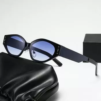 Металлические высококачественные женские солнцезащитные очки в маленькой оправе «кошачий глаз» Европейские и американские модные солнцезащитные мужские солнцезащитные очки