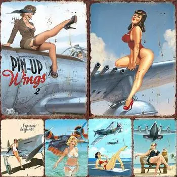 Металлические вывески в стиле ретро для девочек, плакаты для клуба, магазина, паба, дома, спальни, жестяная вывеска, декоративные таблички, живопись, настенное эстетическое украшение 20x30cm-7.9x11.8inch