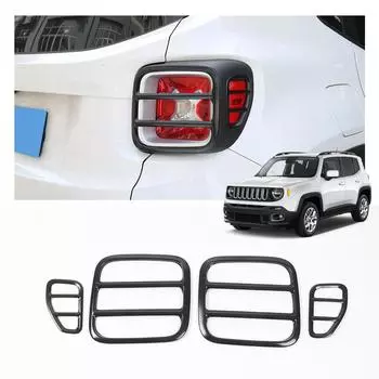 Металлические задние задние фонари автомобиля, декоративная накладка на задние фонари, защитная крышка задних фонарей для Jeep Renegade 2016 up, черный чёрный