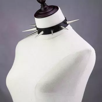 Металлические заклепки с заклепками Rock Gothic Chokers из искусственной кожи с заклепками-гвоздиками, ошейник-чокер чёрный