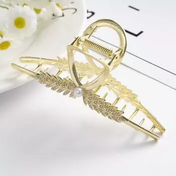 Металлические заколки для волос со стразами, шпильки, заколка для волос с пшеничными цветами, заколка-краб, зажимы, аксессуары для волос для девочки, головной убор для хвостика