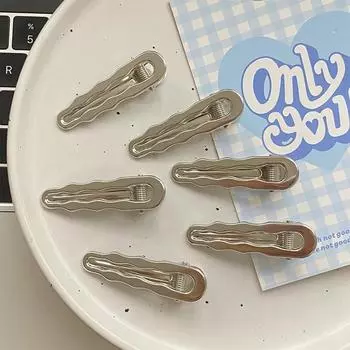 Металлические заколки-крокодилы серебристого цвета для девочек, волнистые заколки в стиле панк, заколка с орнаментом, женские инструменты для укладки волос, аксессуары для волос 1PCS
