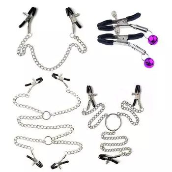 Металлические зажимы для сосков, клитора, зажимы для губ, связывание, ограничения для раба, игры для взрослых, секс-игрушки для женщин, пары, флирт A