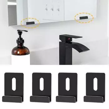 Металлические зажимы для зеркал. Комплект зажимов для подвешивания зеркала с широким каналом. Нержавеющий прочный несущий настенный монтаж. Большие тяжелые фиксаторы. A серебряный