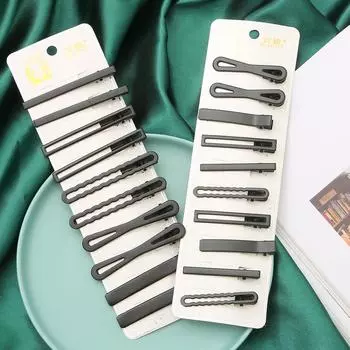 Металлические зажимы, заколки, 10 шт., детские заколки для волос для девочек, заколки для волос с черной каплей воды, заколки для волос 01 чёрный