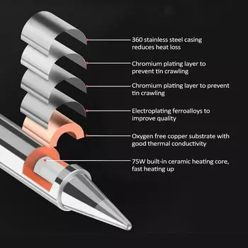Металлические жала для паяльника T12, сменные насадки для пайки, комплект сменных жал для припоя, электрический T12-JL02 серебряный