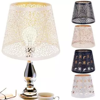 Металлический абажур для лампы, полый цветок, солнце, луна, звезда, барабан, абажур, прочный, гостиная B