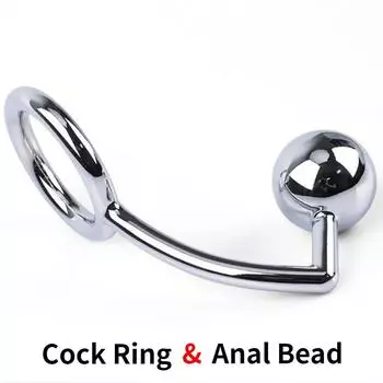 Металлический анальный крючок с кольцом 40mm