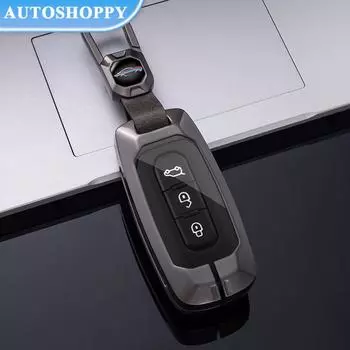 Металлический автомобильный смарт-чехол для дистанционного ключа для Ford Territory EV, сумка из ТПУ, держатель, защитная цепочка для ключей, аксессуары серый