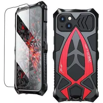 Металлический бампер бронированный гибридный 360 сверхпрочный противоударный чехол для iPhone 14 15 Pro Max 15Pro 14Pro IPhone15 I Phone полное покрытие корпуса For iPhone 15 красный