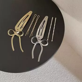 Металлический бант кулон шпилька набор женский ниша универсальный темперамент Bb клип челка клип боковой зажим