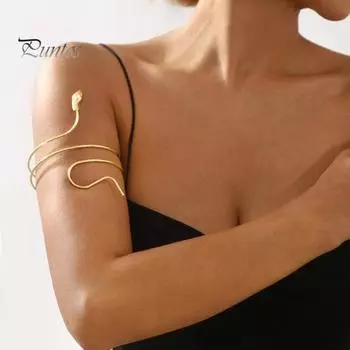 Металлический браслет на руку, спиральный браслет в виде змеи, регулируемый открытый браслет-манжета для женщин, девушек, жен, дочерей золотистый