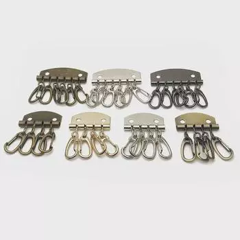 Металлический брелок для ключей: 4 ряда, 6 пряжек в форме подковы, гальваническое покрытие для аксессуаров для одежды и багажа Antique Bronze/4 Rows Buckle