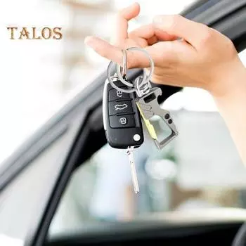 Металлический брелок для ключей открывалка для бутылок с двойным кольцом-клипсой, устойчивый к царапинам и ржавчине, модный аксессуар для открывания консервных банок чёрный