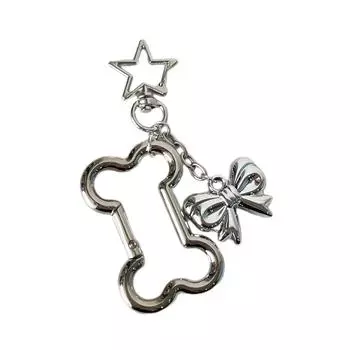 Металлический брелок-подвеска в виде бантика и косточки, милое украшение для ключей, подвеска, брелок, украшение для рюкзака, бижутерия для женщин, девушек A