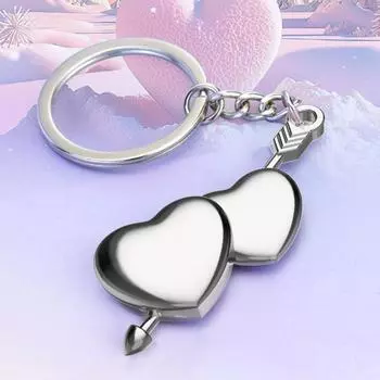 Металлический брелок в форме сердца из нержавеющей стали, сумка для ключей, подвески для автомобиля, пара, влюбленные, друзья, подарки, украшения для женщин и девочек 11.2*2.2cm