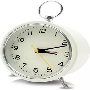 Металлический будильник 4-дюймовый детский настольный простой аналоговый часы с ночником, бесшумные и не тикающие часы, маленький настольный будильник для спальни чёрный