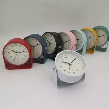 Металлический будильник, маленькие поворотные часы, будильник, 3-дюймовые прикроватные часы White